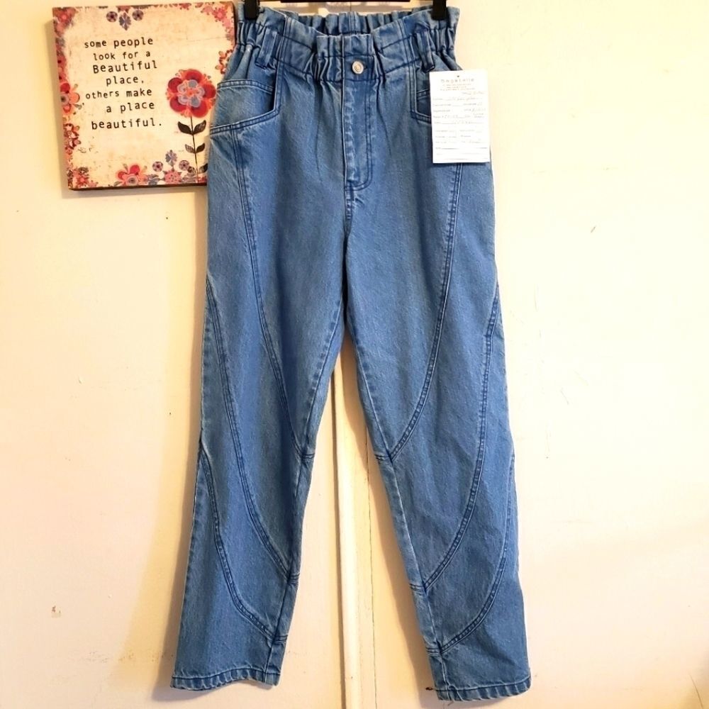Avec les filles paper bag bagatelle high waist jeans